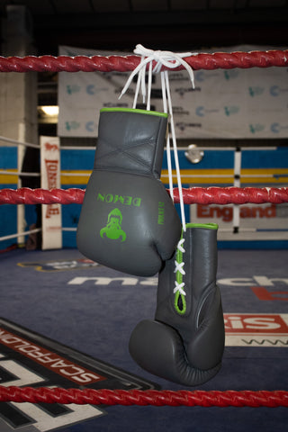 PROLACE 10oz Fight Gloves - Grey / Lime Green